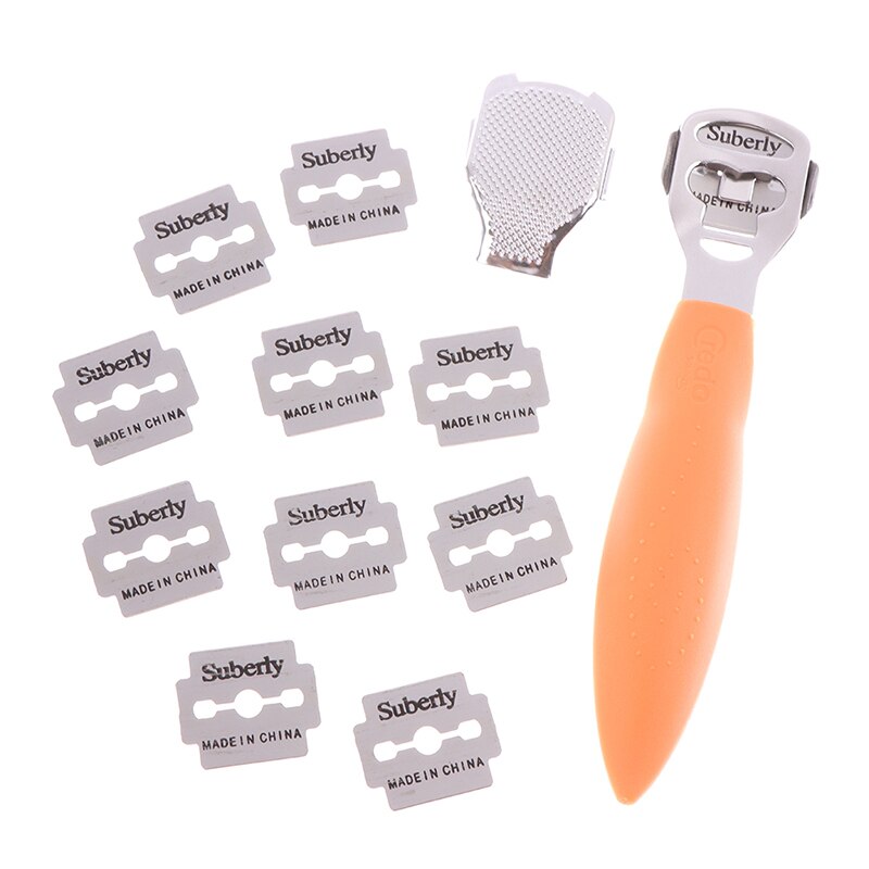 Outil de pédicure pour les pieds, rasoir à poignée en acier inoxydable, soins des pieds, callosités, talon, peau dure, mains
