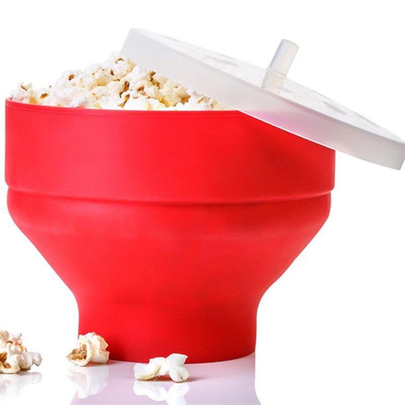 DlY-cuenco de silicona plegable para palomitas de maíz calientes, para palomitas de maíz calientes, para microondas, ecológico, 280g