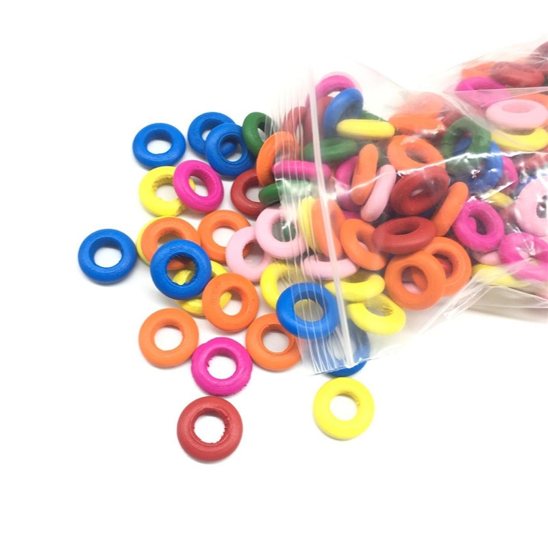 Houten Dreadlock Kraal 20 stks Mix Kleur Dreadlock Manchetten Kralen-Dread Haar Kralen 7mm Gat Houten Haar dreadlocks kralen Kleurrijke