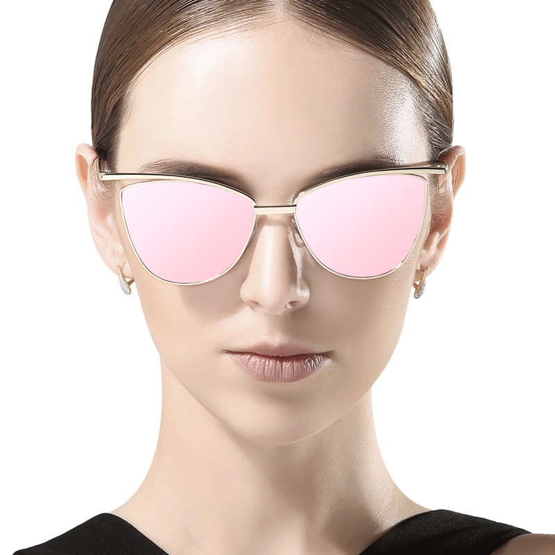 Brand cat eye red sunglasses ladies vintage shades tinted color lens women eyewear yellow sun glasses oculos uv400