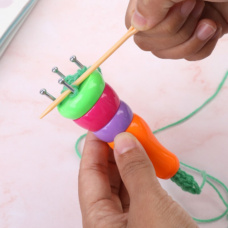 MIUSIE 1pc Weaving Loom Knitting Tool Yarn Wool Rope Knitting Doll Dolly Craft Spool Loom Maker For Weaving Craftworks