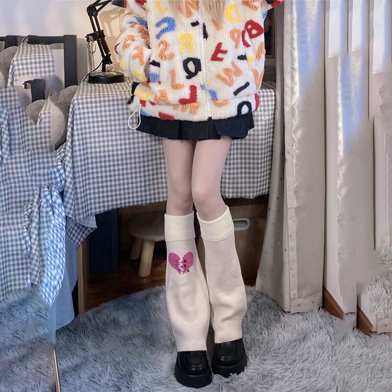 1 paar brede beenwarmers voor de winter, losse gebreide beenwarmers voor de winter, verwarmt spieren dames benen, kawaii gehaakte beenwarmers