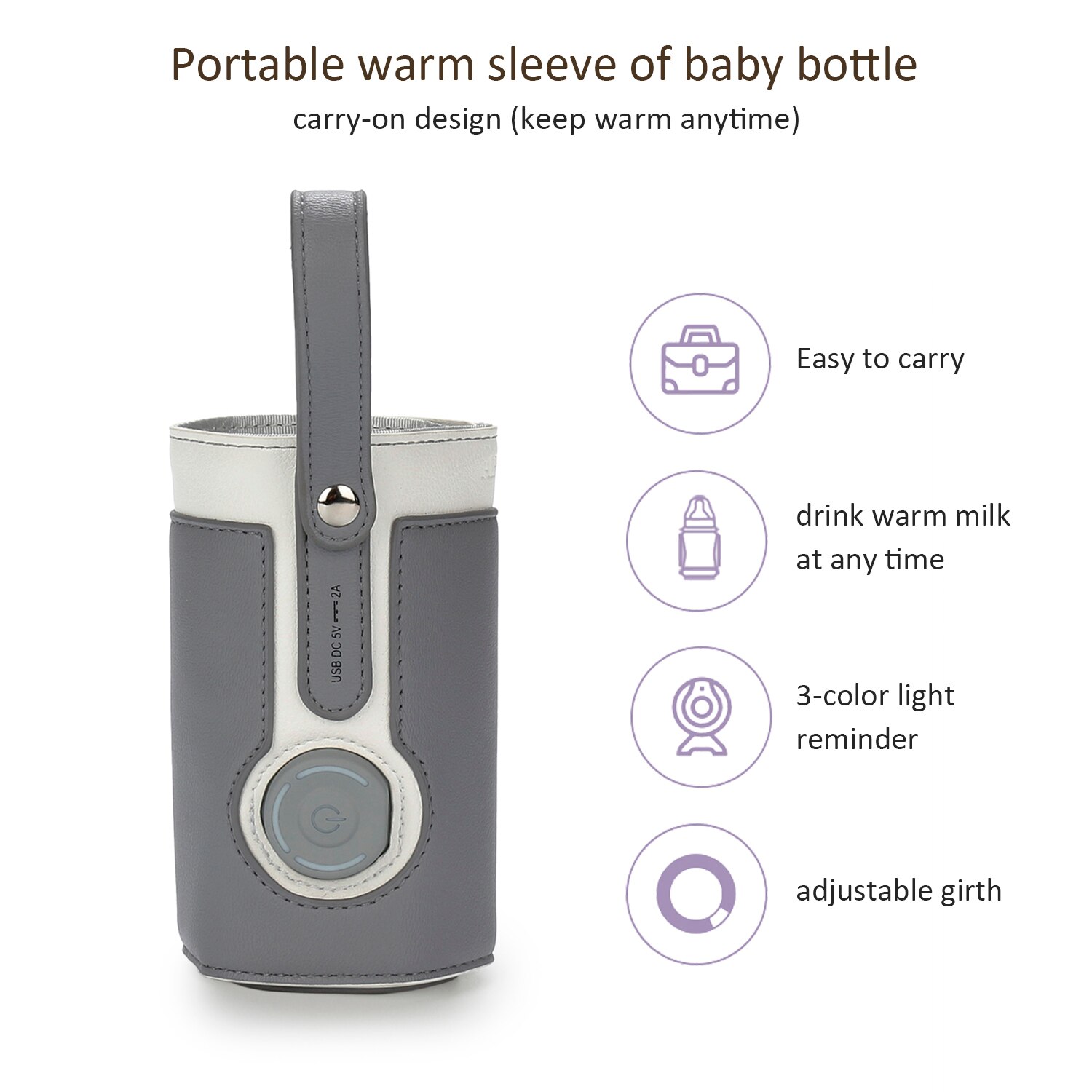 Sac chauffe-biberon USB pour bébé, sac thermostatique Portable pour voyage en plein air