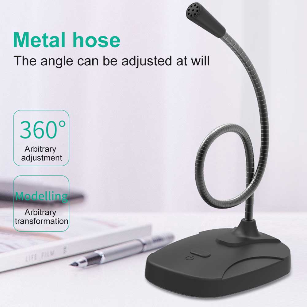 Gooseneck USB Desktop 360° adjust freely Studio Speech Microphone Condenser With Mute Button For Computer Gaming