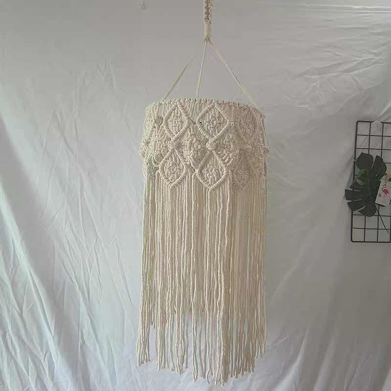 Main tissage abat-jour lustre marocain chambre lampe décorative tapisserie tenture murale macramé Boho hôtel décoration maison: Default Title