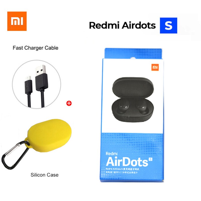 Chinese version Xiaomi Redmi AirDots 2 Wireless Bluetooth 5.0 redmi airdots2 Earbuds In-Ear stereo bass NOT redmi airdots s: Airdots S yellow cas