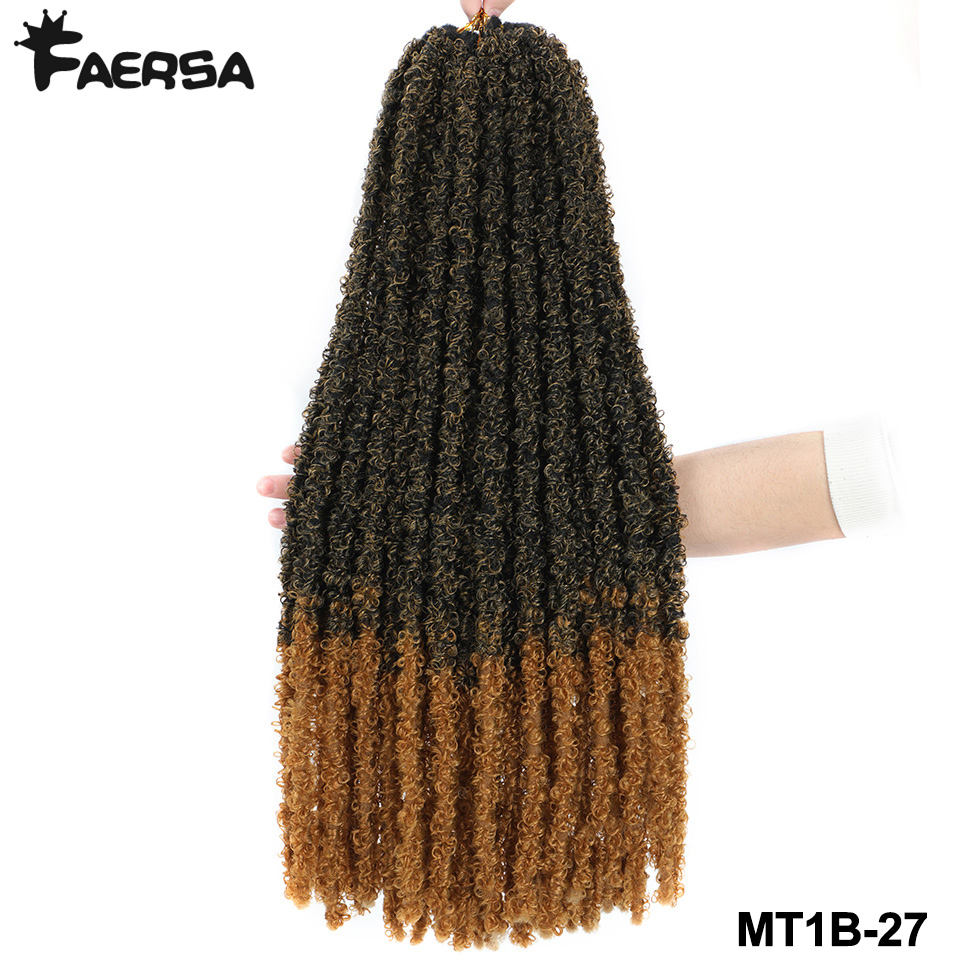 Borboleta locs crochê cabelo dreadlocks meche falso fechaduras crochê tranças de cabelo extensões fechaduras macias trança encaracolado cabelo sintético: M1b/27 #