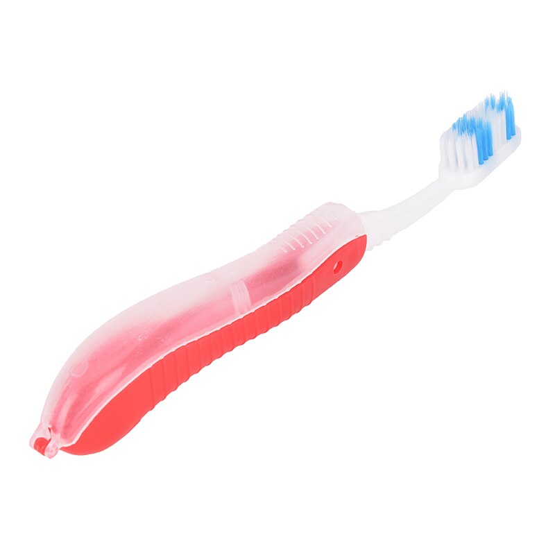 Portable Foldable Folding Toothbrush 1pc Plastic Durable Mini Outdoor Camping Travel Soft Folding Toothbrush: Red