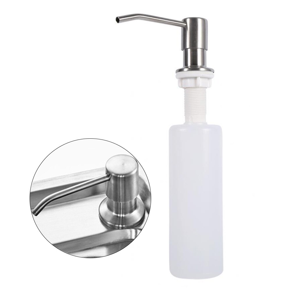 Easy Install Kitchen Sink Lotion Commercial Detergent Bathroom Stainless Steel Refill Liquid Pump With Bottle Soap Dispenser