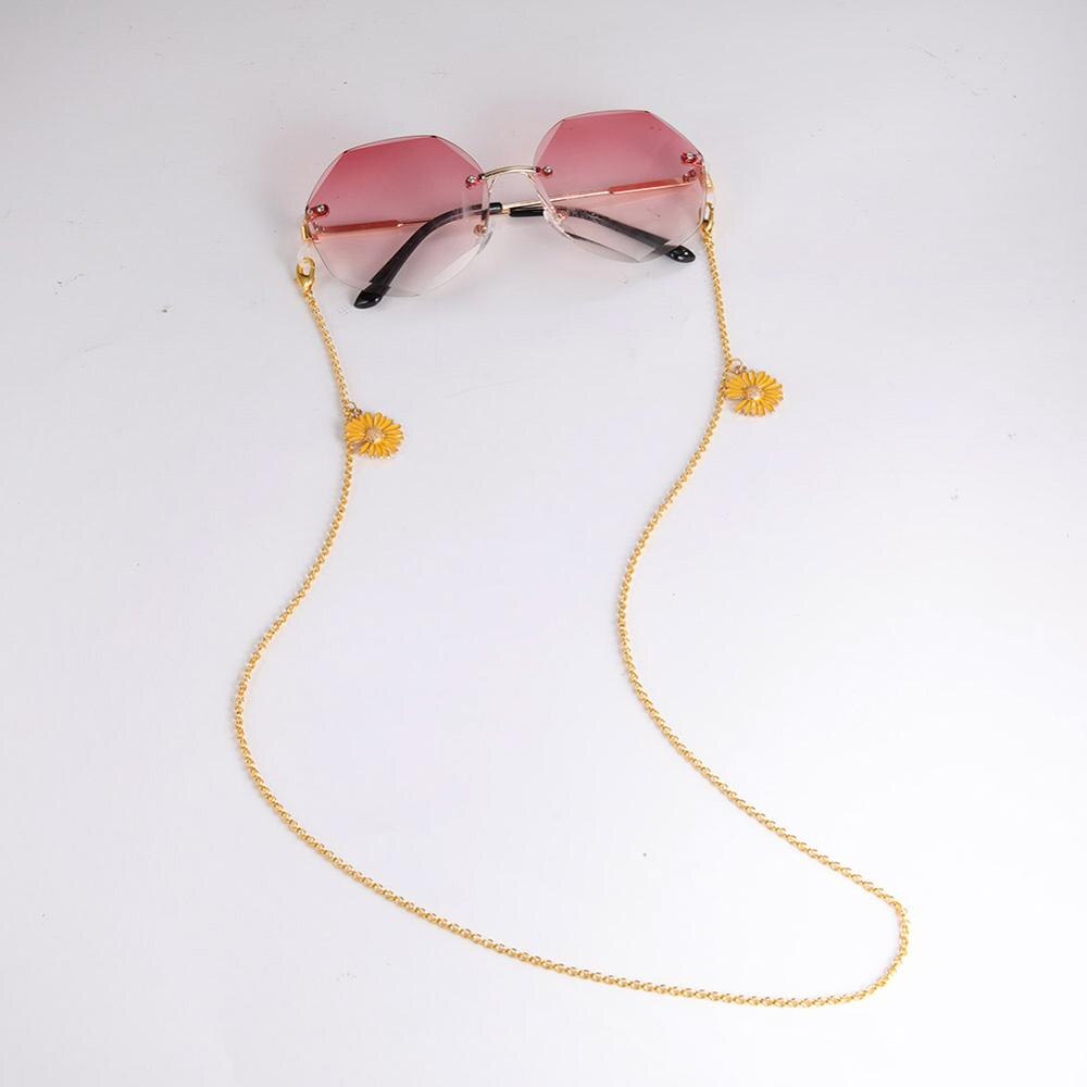 Skyrim Daisy Flower Face Mask Chain Lanyard Women's Neck Chains Metal Glasses Cord Eyewear Rope Sunglasses Strap Accessory