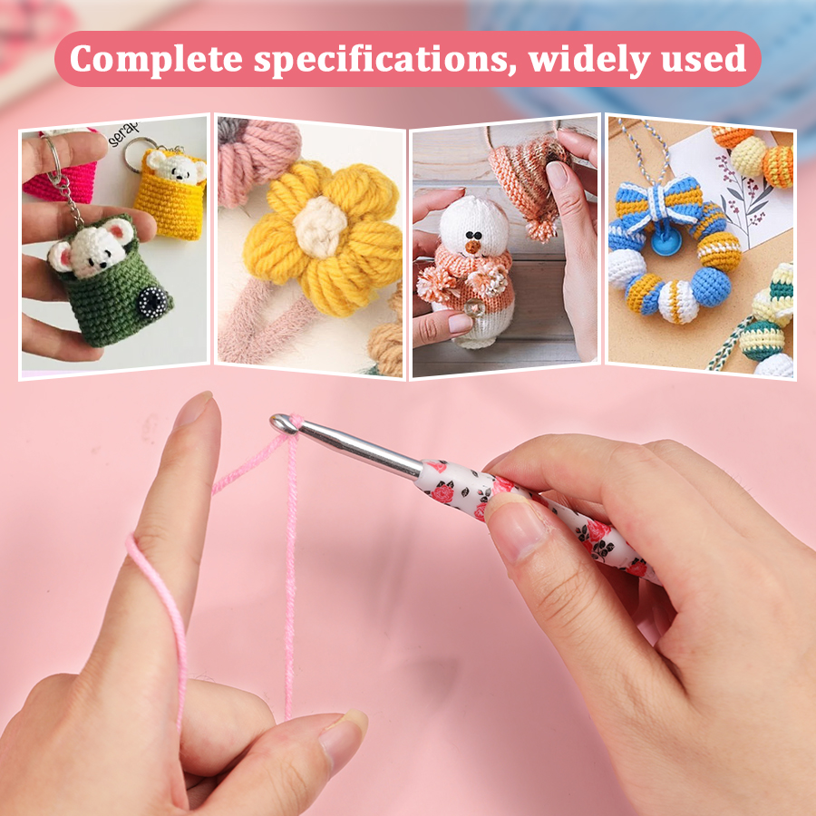 1 pièces/2.25-10.0mm Rose Crochet crochets poignée en caoutchouc aiguilles à Crochet pour débutants et tricot fil de Crochet bricolage artisanat au Crochet