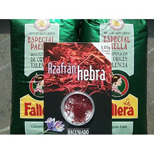 ¡2x1kg Original Paella-Reis La Fallera + 0,375gr! Safran Hacendado