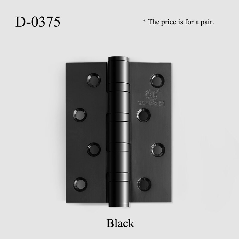 Un par/4 pulgadas/bisagra negra de acero inoxidable para puerta bisagras planas de rodamiento mudo de: D-0375