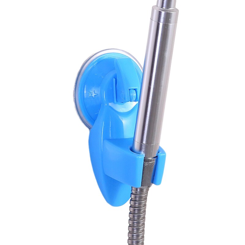 Bathroom Shower Head Holder Rack Powerful Suction Cup Shower Bracket Bathroom Accessories Shower Holder Seat Mount Wall Rack: Blue