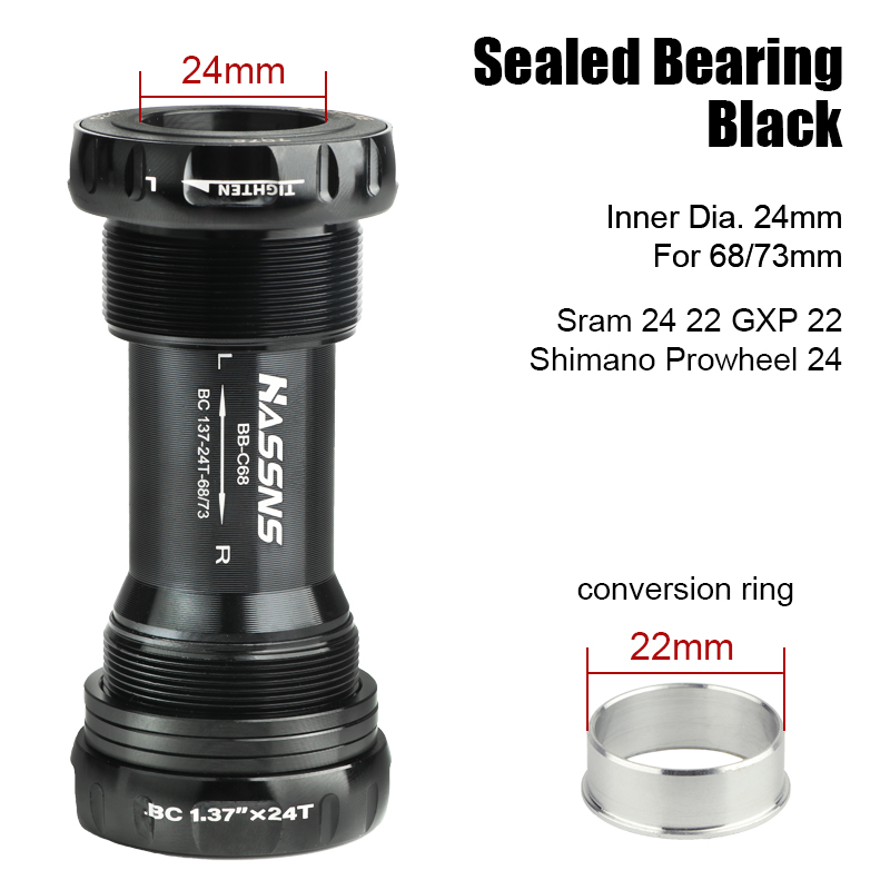 HASSNS Central Movement Bicycle Bottom Bracket Mtb Hollowtech Central Movement Mountain Bike Ceramics BB For Integrated Crankset: WHITE