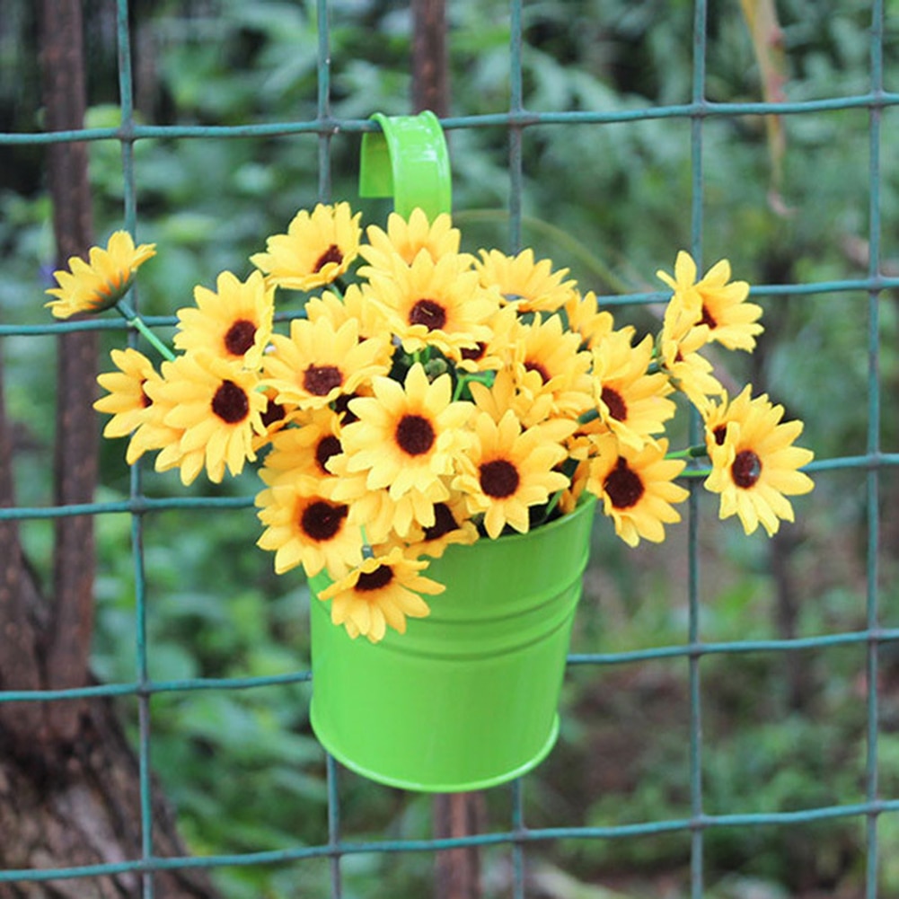 Maceta colgante de Metal para jardín y balcón, maceta de hierro para decoración del hogar, soporte para plantas
