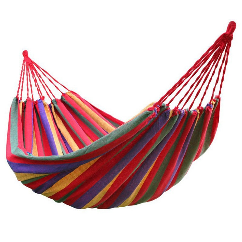 rainbow Outdoor Leisure Single canvas Hammocks Ultralight Camping Hammock with backpack