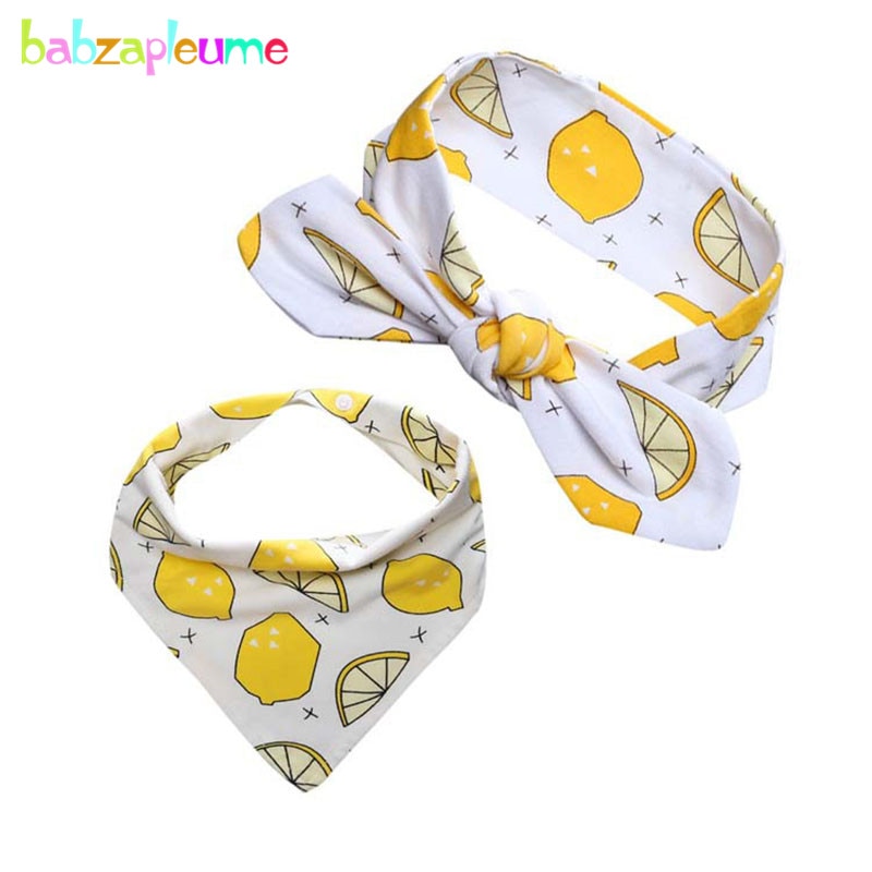 2 Stuk/0-2Years/Babyvoeding Items Dingen Voor Jongens Meisjes Katoen Slabbetjes + Hoofdband Goedkope Spullen Voor Pasgeborenen accessoires Set BC1674-1