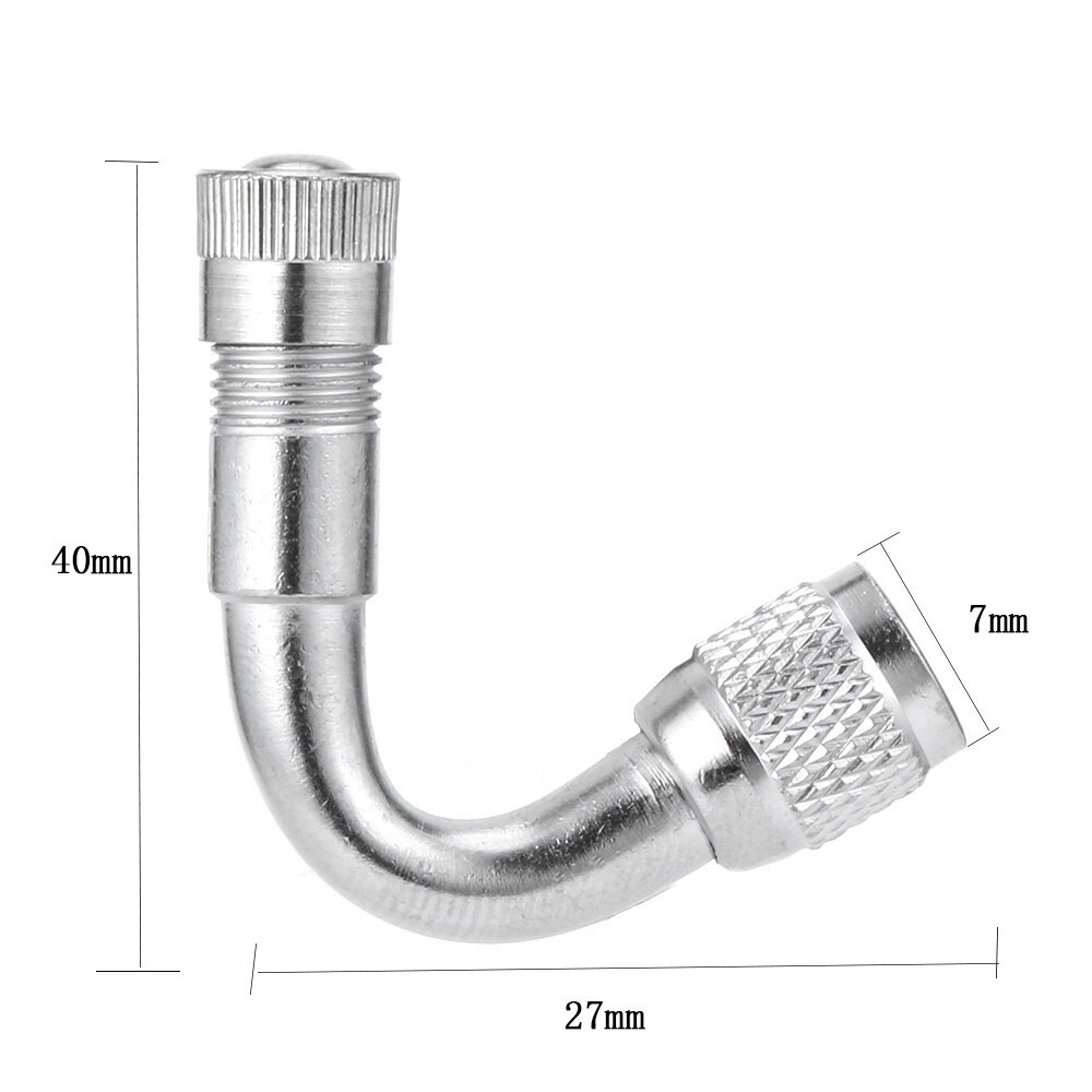 45/90 Degree Angle Brass Air Tyre Valve Schrader Valve Stem with Extension Adapter for Car Truck Motorcycle: Silver-45