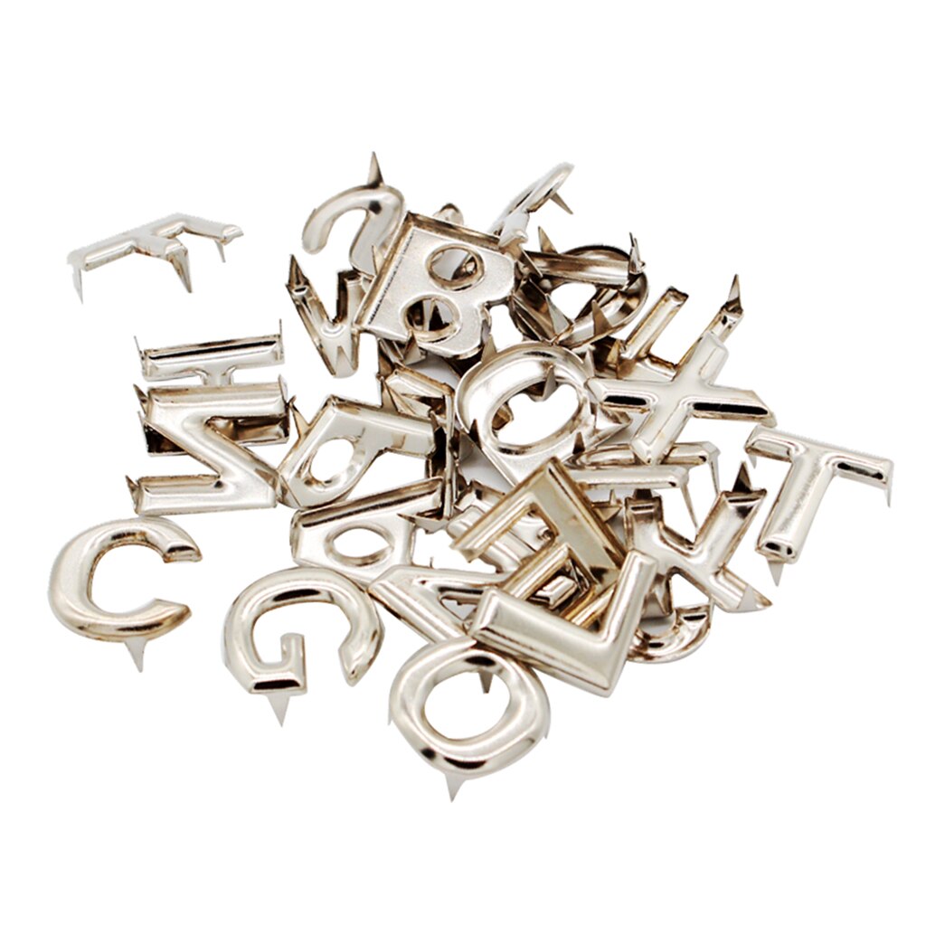 78 stk diy engelsk brev metal nitter klo studs til poser tøj hatte dekor