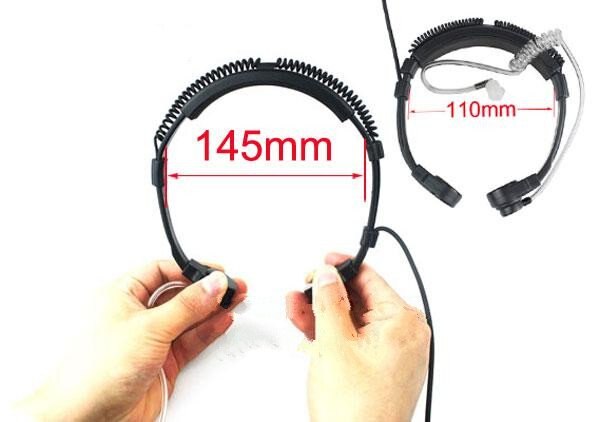 Flexibele Throat Mic Microfoon Covert Akoestische Buis Oortelefoon Hoofdtelefoon Voor Yaesu Vertex VX-3R 5R FT50R 60R 210A Twee Manier Radio