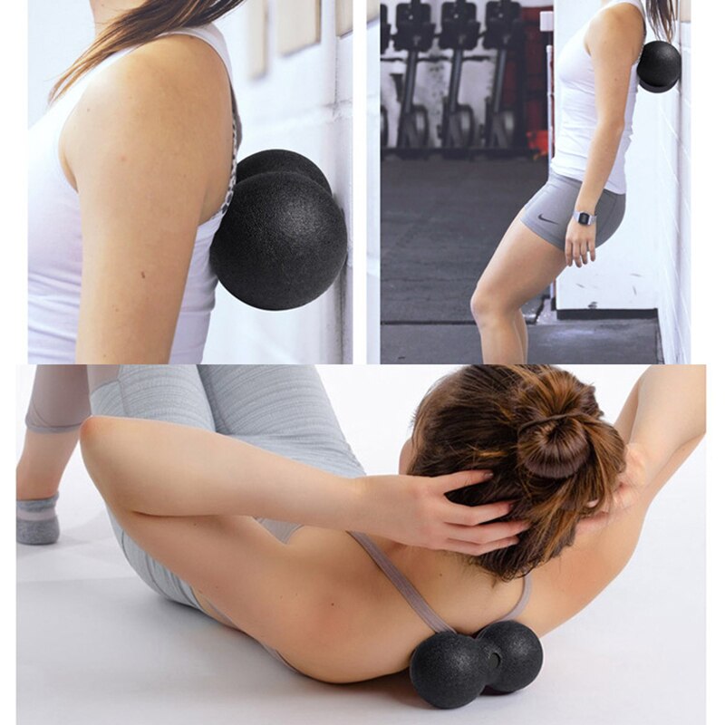 Mini pelota para hacer ejercicio, pelota de masaje de Lacrosse doble, movilidad, cacahuete, liberación miofascial, Yoga de tejido profundo