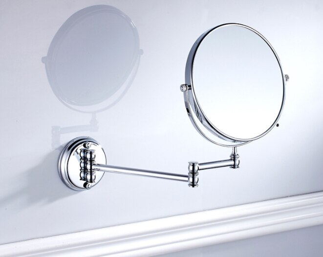 Retro Bathroom 8 Inch Folding Makeup Mirror Flip Telescopic Mirror Personality Wall Hanging Bathroom Mirror: colour1