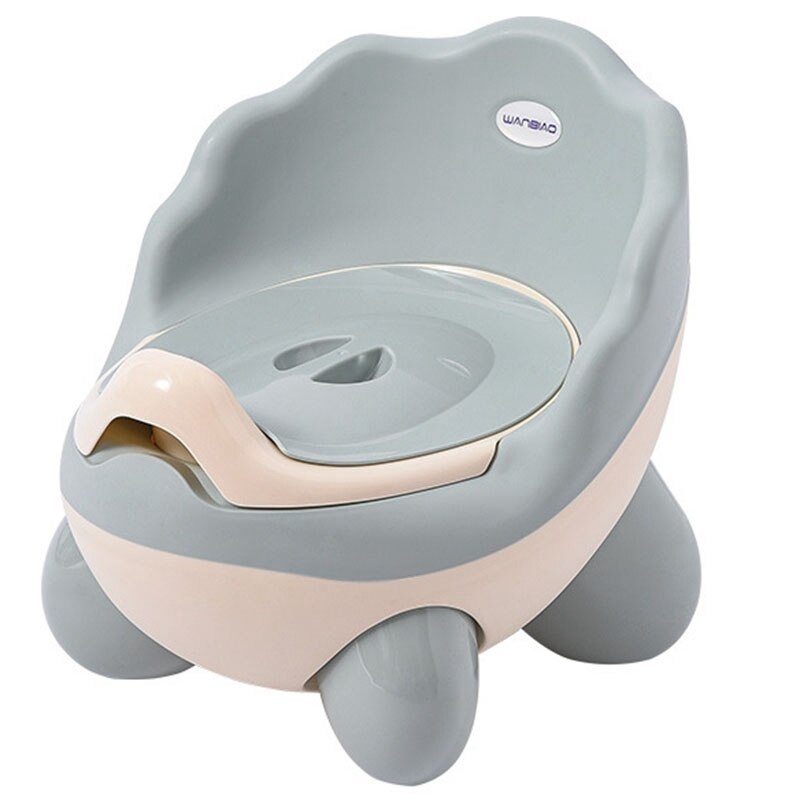 Baby potte toilet sæde skål bærbar træning baby potte børn sengepande behagelig ryglæn toilet piger drenge: Blå