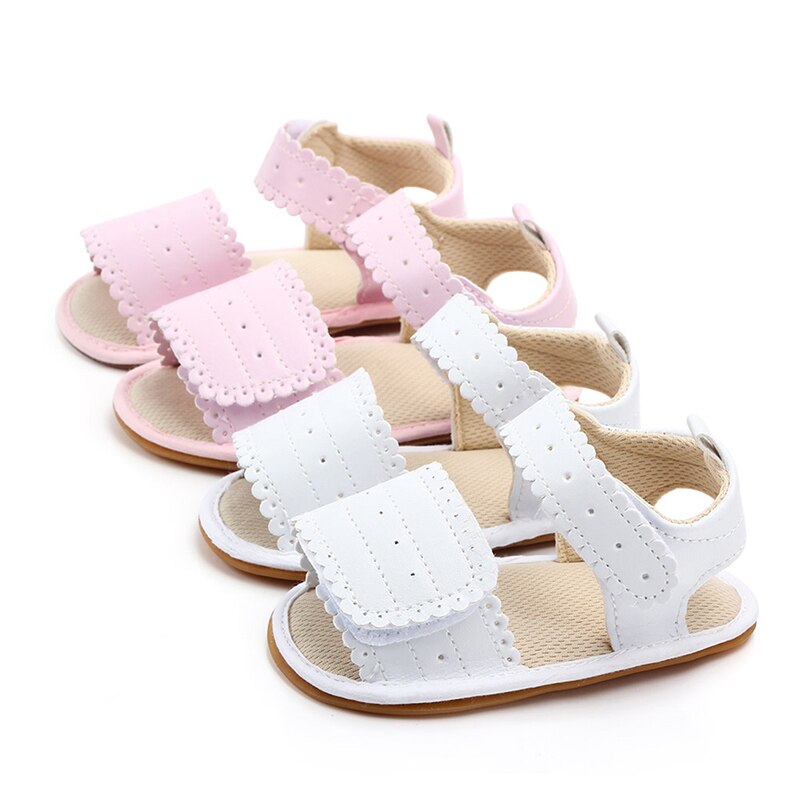 Summer Baby Girl Sandal Soft Sole Shoes PU White Pink Sandals Toddler Infant Prewalkers Baby Princess Sandals22