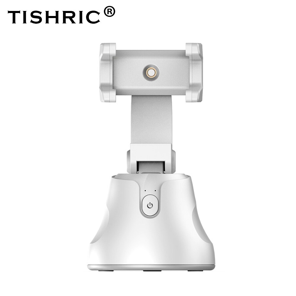 Tishric Gimbal Selfie Stok Statief/Bluetooth Rotatie Gezicht Camera Telefoon Houder/Stand Voor Smartphone 360 Object Tracking Houder: White