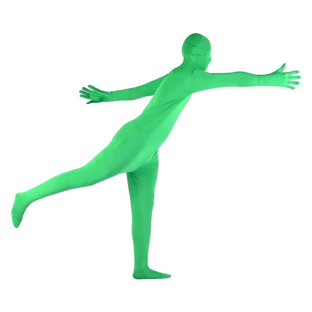 Green Jumpsuit Video Chroma Key Tight Suit Skin Suit Stretchy Effect Photo Body Accessory Green Screen Suit Photograph Invi U6S6
