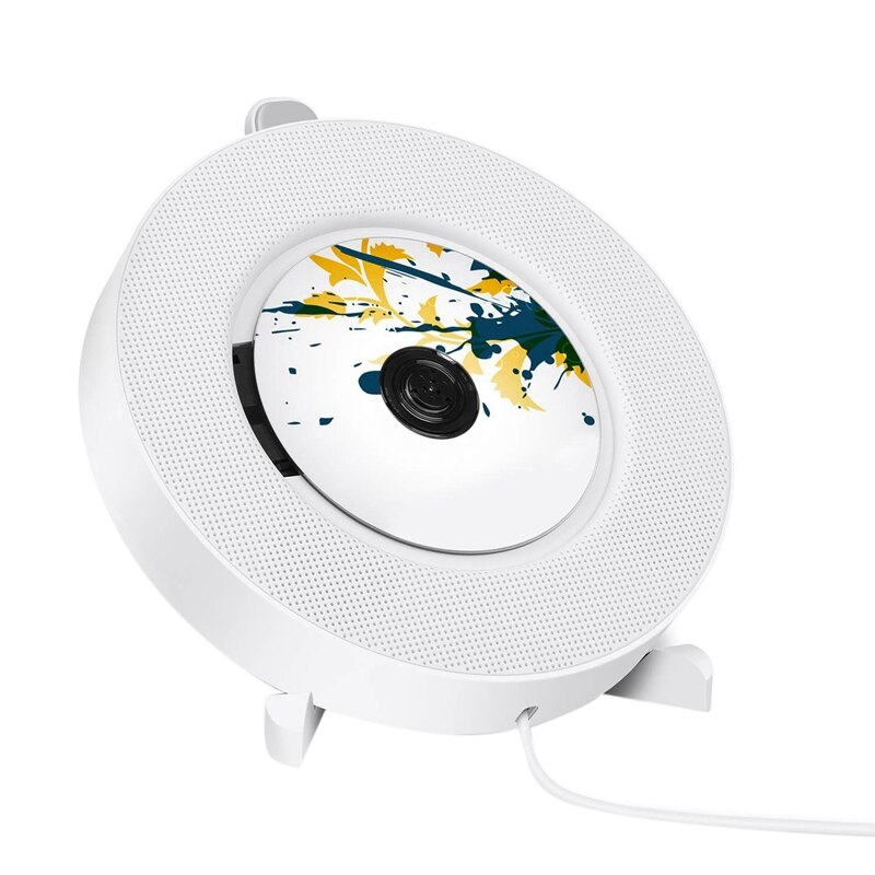 Draagbare cd-speler met bluetooth, aan de muur te bevestigen cd-speler met afstandsbediening voor thuis, ingebouwde hifi-luidsprekers met hoofdtelefoon j: Default Title