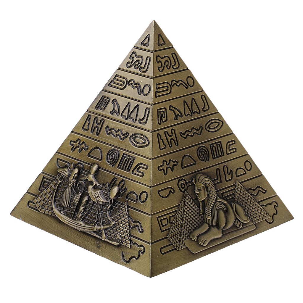 Metal kunsthåndværk egyptiske pyramider bygningsmodel hjem bogreol ornament bronze