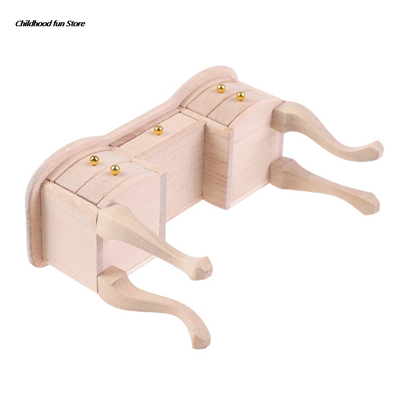 1:12 Dollhouse Miniatuur Houten Ongeverfd Bureau Tafel Model Meubels Accessoires Kerstcadeau Poppenhuis