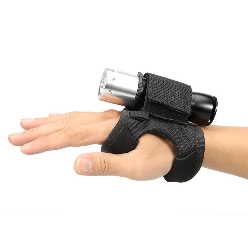 Diving Flashlight Glove Underwater Torch Hand Free Light Holder Nylon Glove gloves Adjustable Soft Black Neoprene Wrist Strap