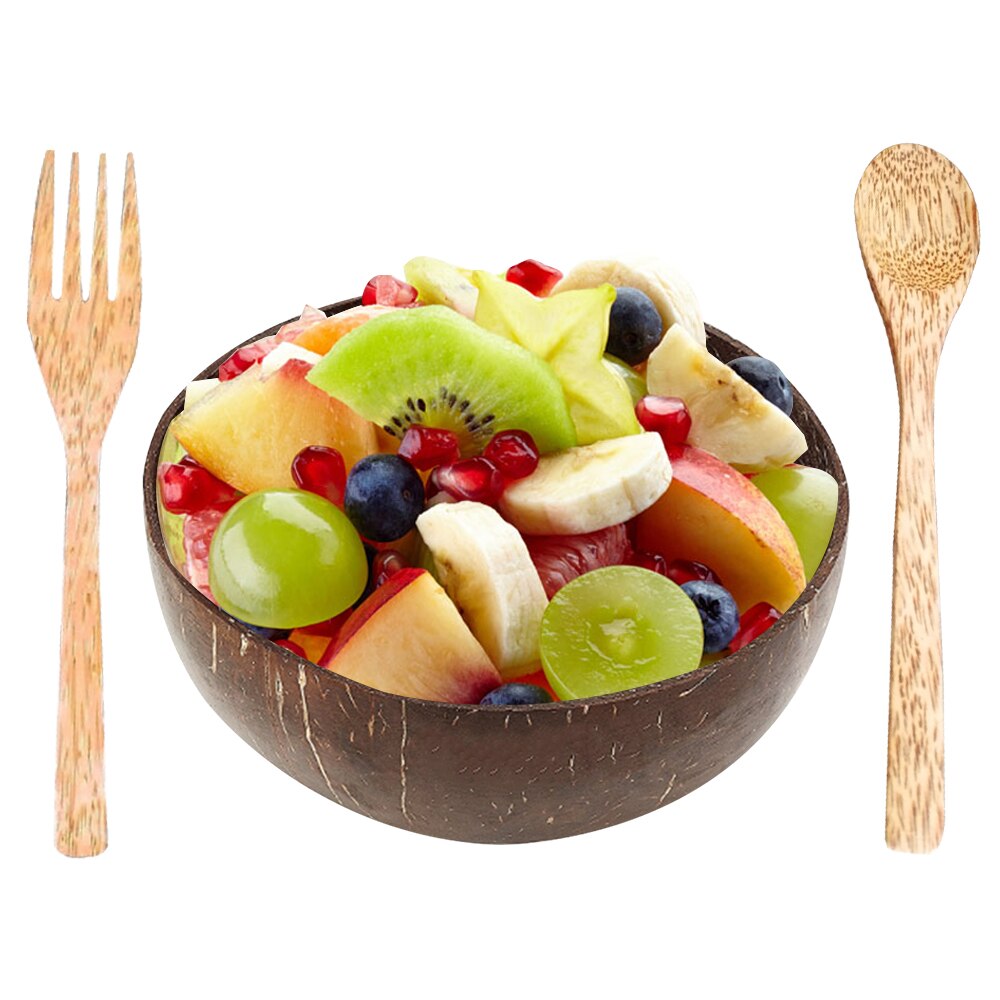 Cuenco de Coco, cuencos de madera, arroz, fideos, sopa, fruta, ensaladera, suministros de cocina, adornos para manualidades, Bol de Coco, cuenco de madera