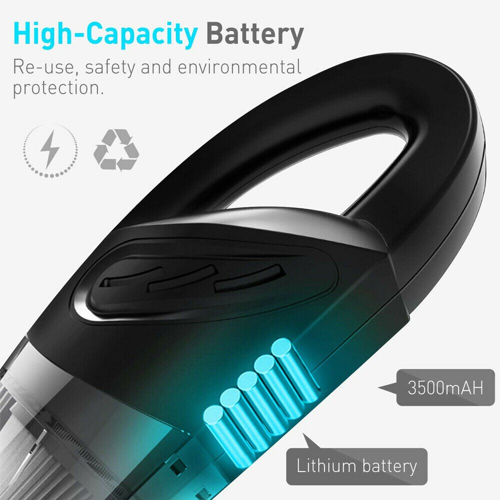Handheld Vacuum Cordless Powerful Cyclone Suction Portable Rechargeable Vacuum Cleaner Quick Charge for Car Home Pet Hair
