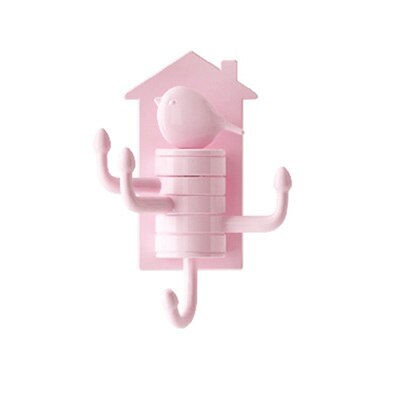 Verticale draaihaak multifunctionele haak voor thuis sleutelhouder wandhaak keuken badkamer hanger plakhaken: Roze