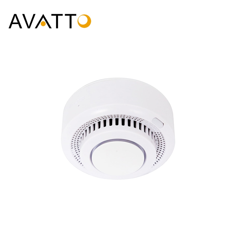 AVATTO-Detector de humo inteligente con WiFi, alarma de fuego, Sensor de temperatura, sistema de seguridad para el hogar, funciona con la aplicación Tuya Smart Life