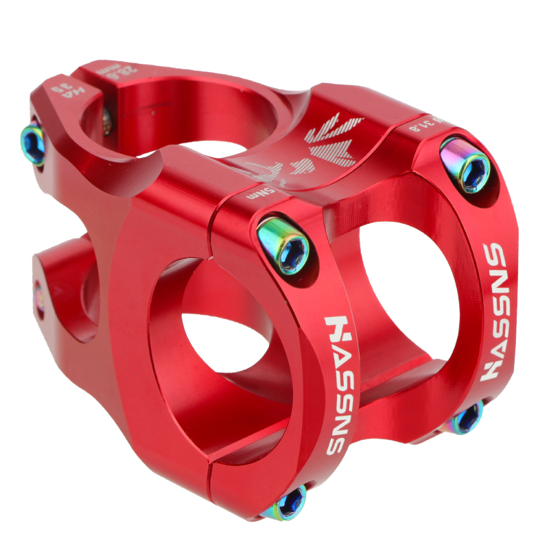 HASSNS Mtb Power Stem bicicleta de carretera puente de bicicleta de montaña potencia corta 35mm varilla manillar mesa ajustable vástago Riser 31 8 ciclismo: Rojo