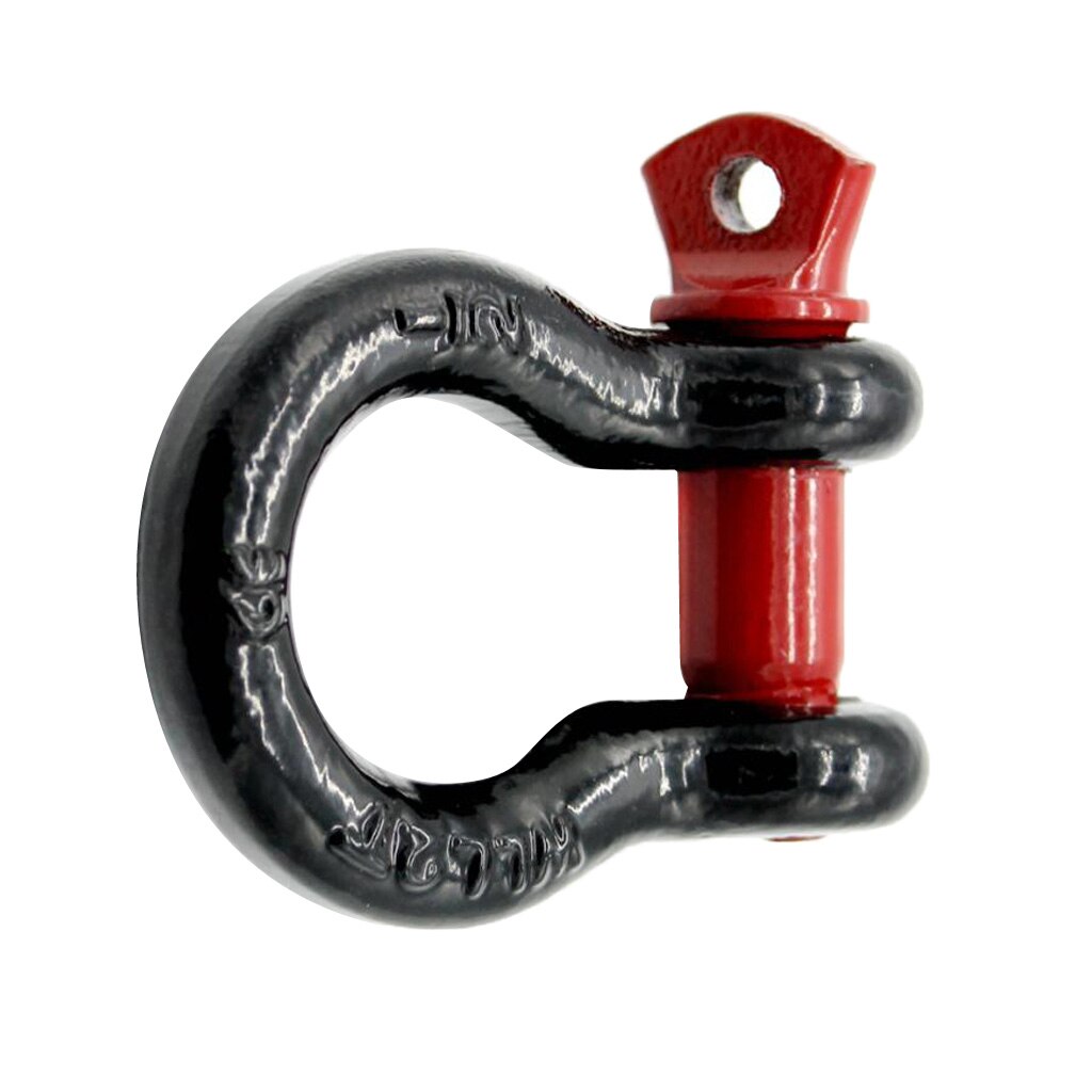 Crochet de remorque pour voitures universelles | 3/4 "2 tonnes, crochet de remorque à anneaux en D, manille à nœud, rouge noir