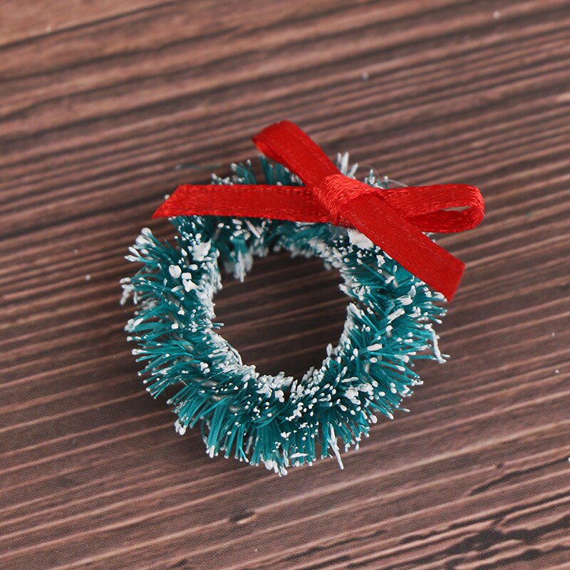 Guirnaldas de Navidad en miniatura para decoración del hogar, miniartesanía de casa de muñecas, artesanal, bricolaje, casa de muñecas, 10 Uds.