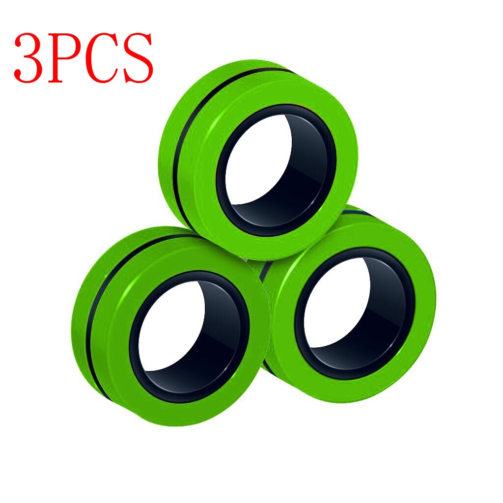 Stress Relief Magnetic Rings Fidget Toys for Anxiety Anti-Stress Roller Fingertip Toys Adult Children Finger Spinner Magic Rings: B