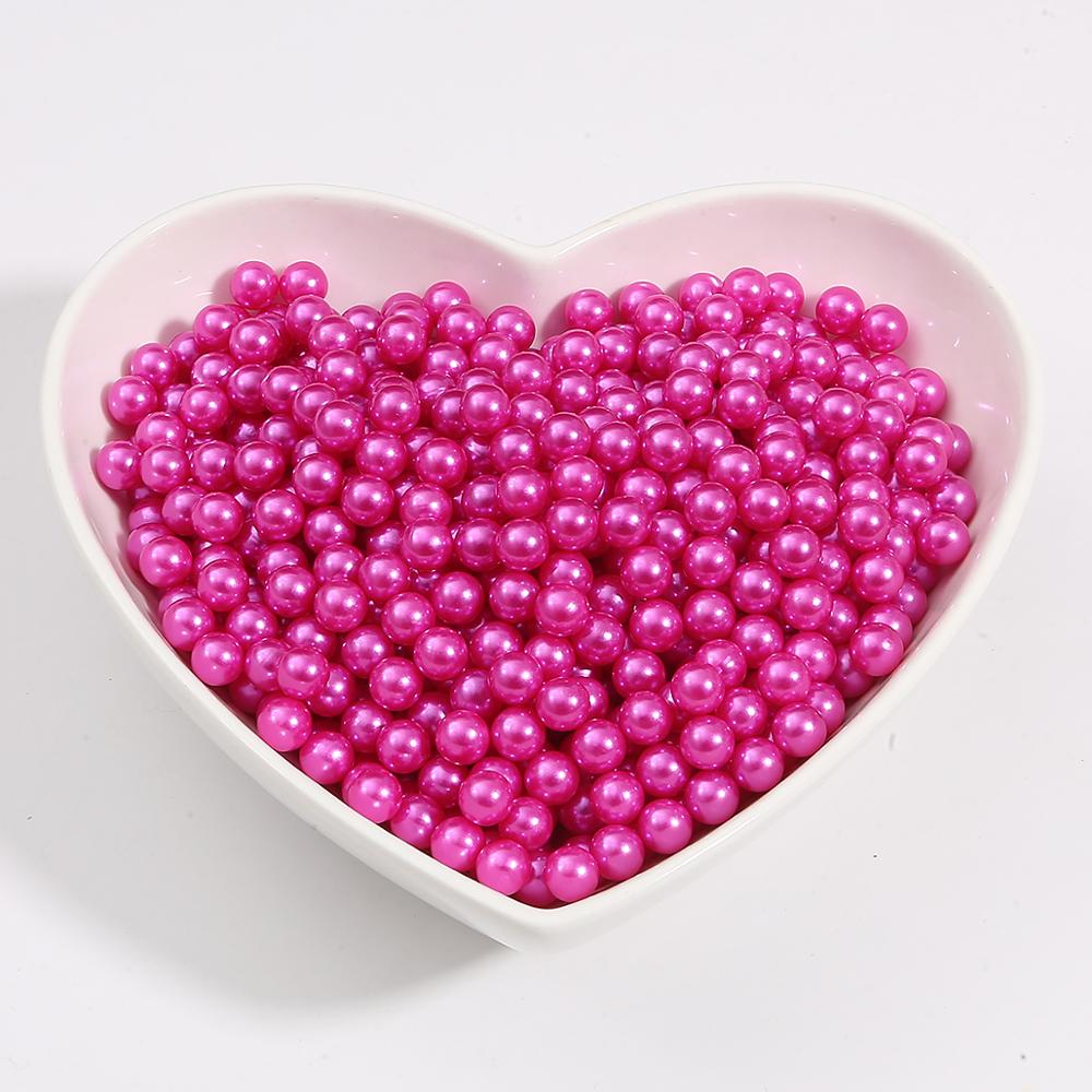 1000 st runda pärlor 3mm flera färger utan hål akryl imitation pärl pärlor lösa pärlor för smycken att göra självhantverk dekoration: Fuchsia