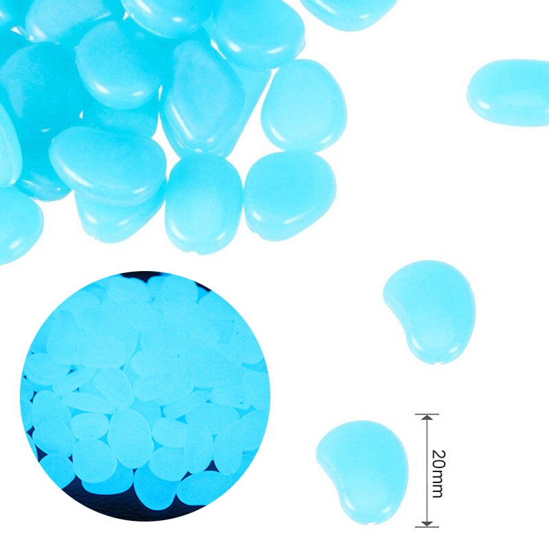 100pcs Garden Glow in the Dark Luminous Pebbles for Walkways Plants Aquarium Decor Glow Stones Garden Decoration