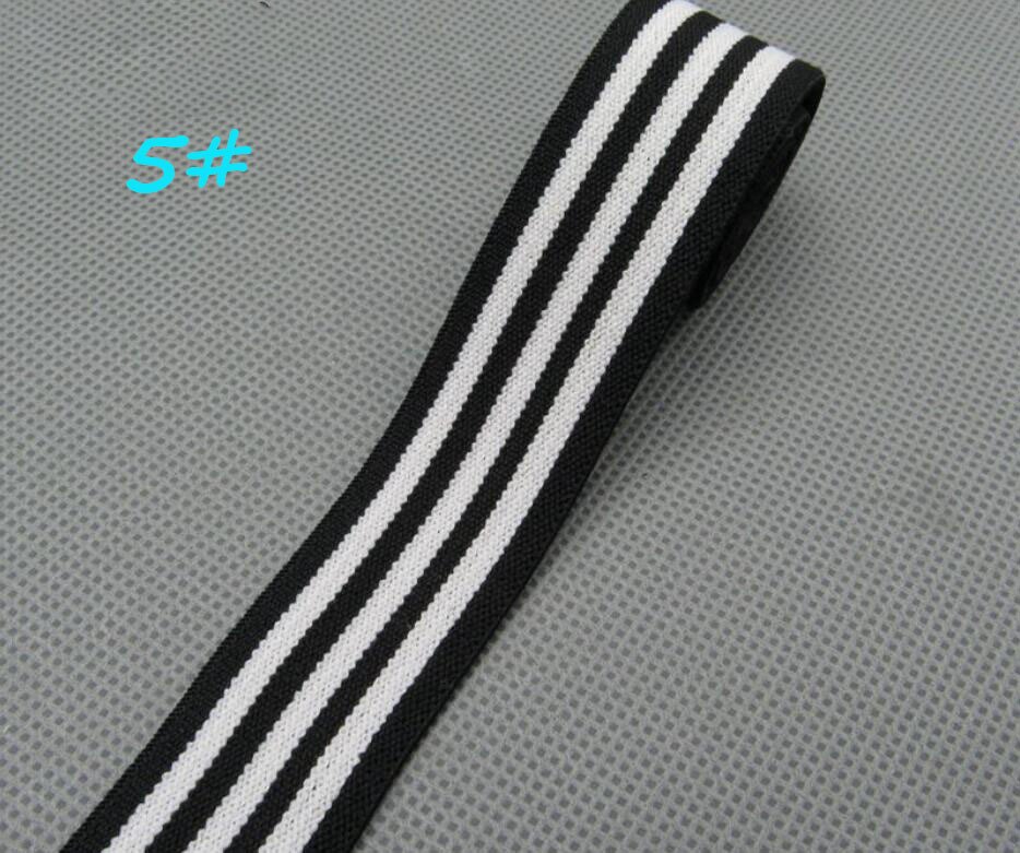 Babymanchet met 25mm breedtes, tailleband naaimateriaal, kleurrijke zachte streep elastische band, felle kleur streep elastische band  s0621l: No5