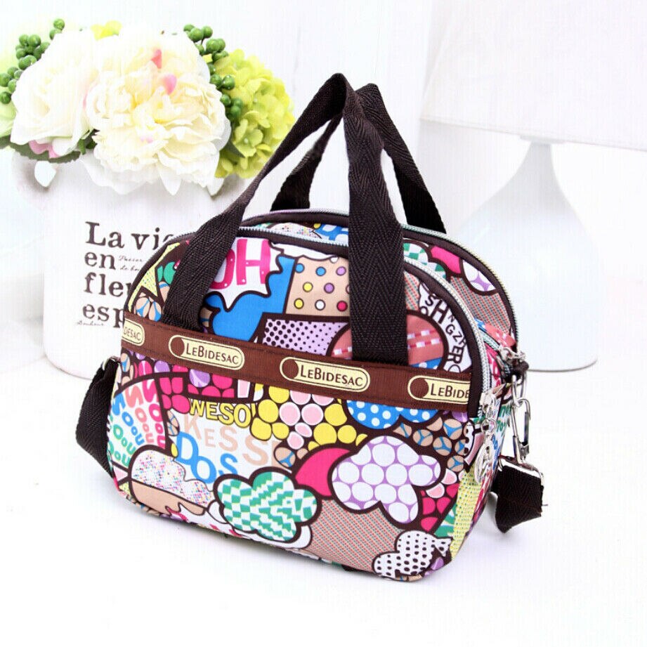 Women Portable Canvas Large Cosmetic Bags Makeup Organizer Print Zipper Bag Female Cell Phone Toiletry Beauty Handbags: L