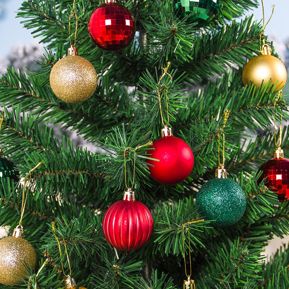 30pcs/set Tree Decor Shatterproof Baubles Wedding Party Glitter Crafts DIY Pendant Ornament Hanging Christmas Ball Home