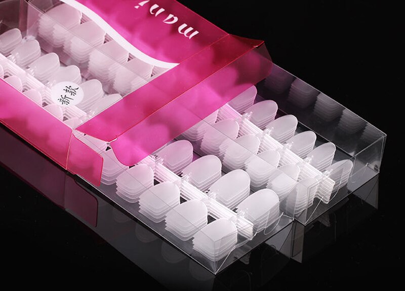 288 stk gør-det-selv 12 størrelser skønhed ovale falske negle korte fulddækkende negle ultra slim naturlig akryl uv gel nail art tip  ft051