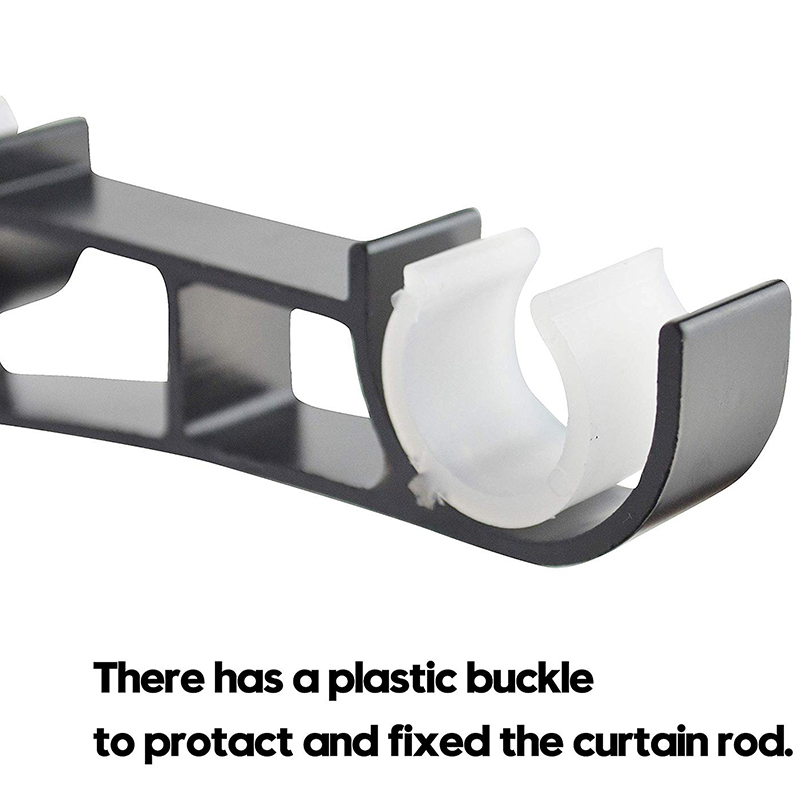 Double Curtain Rod Holders Set, Curtain Rod Brackets, Tap Right Into Window Frame Curtain Rod Hang Curtain Brackets for Window B